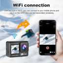 4K Action Camera - Dual Touch Screen, Underwater Sports Camera with WiFi, 170 Wide Angle,Vlogging Sports,Anti-Shake Long Battery Life - Free 64GB MicroSD Card