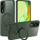Casehas for Samsung Galaxy S25 Edge Case,with Magnetic Invisible Stand [Military Drop Protection] [Compatible with MagSafe] Shockproof Slim Translucent Anti-Slip, Forest Green 2 Pack