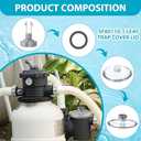 SF80110-1 Leaf Trap Cover Lid with O-Rings & Valve Sand Filter Pump Seal Gasket Parts Compatible with 12 Inch Sand Filter Pump (Pump Flow Rate: 2, 100 GPH) NOT Fit for 14 & 16 Inch