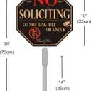 2 Pack No Soliciting Yard Sign for House with 28" Aluminum Alloy Stake -10" x 10" - "Do Not Ring Bell or Knock" Warning Metal Sign for Home Front Door, UV Protected Rust & Fade Resistant