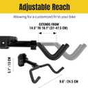MaxxHaul 51184 Bike Wall Mount Rack 66 lb Capacity Adjustable 14.5 to 18.7 Length Steel & Nylon Indoor Horizontal Bicycle Storage Hanger with Installation Kit