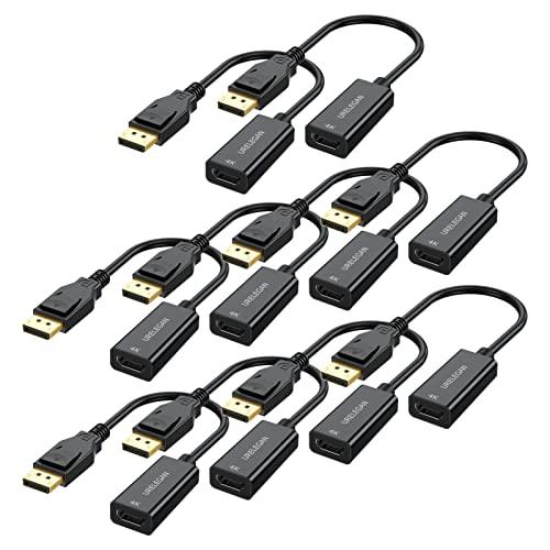 URELEGAN Displayport to HDMI Adapter 10-Pack, 4K UHD Not Bidirectional Display Port DP to HDMI Cable Male to Female Port Support Video & Audio Compatible with Computer, PC, Monitor, Projector, HDTV