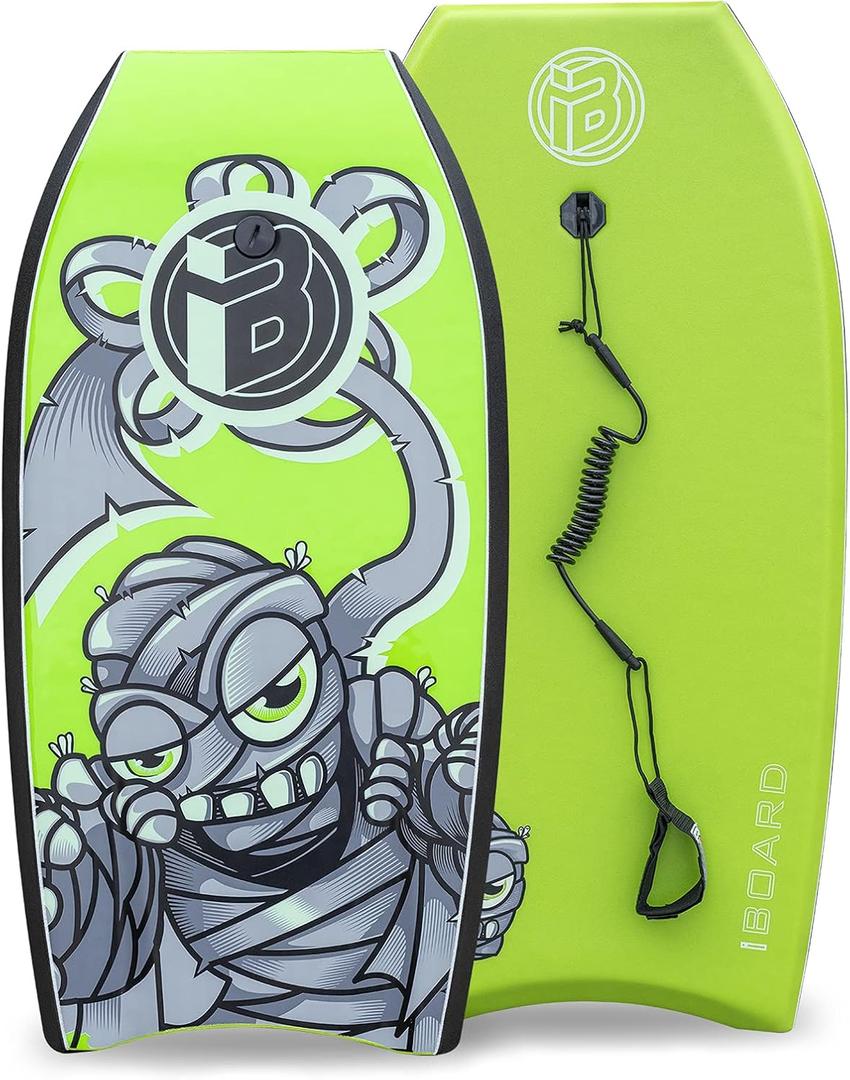 Bodyboard with Wrist Leash Lightweight Body Board for Adults with EPS Core 33 Inch Choose Color