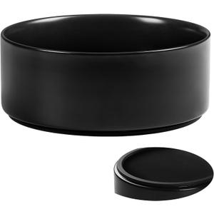 Large Dog Bowls, Non Slip Heavy Ceramic Dog Food and Water Bowl with Silicone Base, 8" Pet Feeding Bowl for Small, Medium, and Big Dogs (Black, 8 Inches)