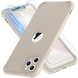 ORETECH for iPhone 11 Pro Case, with [2 x Screen Protectors] [10 Ft Military Grade Drop Test] [Camera Protection] 360 Shockproof Slim Thin Phone Case iPhone 11 Pro Cover 5.8" - Stone
