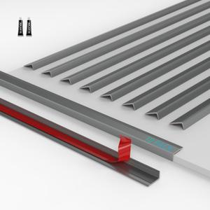 10Pack Tile Edge Trim,53''x0.4'' Peel and Stick Aluminum Backsplash Trim,Self Adhesive Decorative Marble Tile Liner,Matte Gray, 10 PCS *