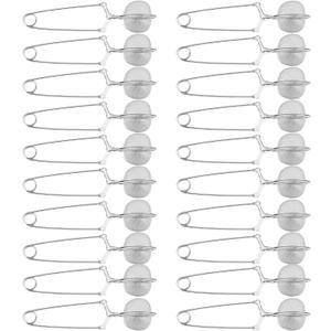 Yinder 72 Pcs Snap Ball Tea Strainer,Stainless Steel Snap Tea Infuser Mesh Ball with Handle for Loose Leaf Tea Reusable Metal Tea Filter Fine with Tong Pincer in Bulk for Kitchen Mulling Spices
