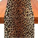 YOVOYOA Leopard Print Table Runner 72 Inches Long, Animal Style Table Runner Dresser Scarves, Wildlife Safari Burlap Dining Room Table Decor for Kitchen Farmhouse Indoor Outdoor Home Party