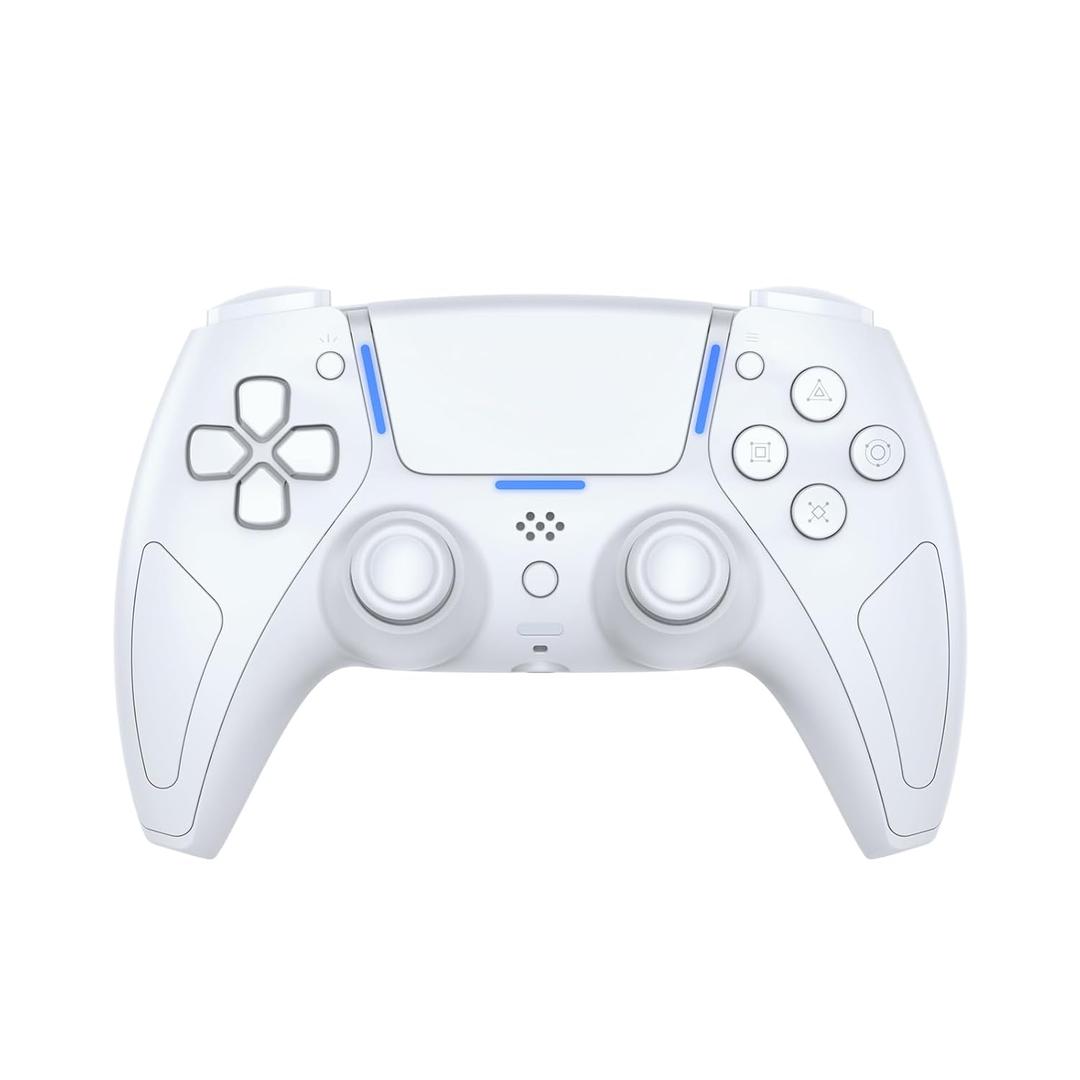 JOYTORN Wireless Controller Compatible with PS5/Pro/Slim/PC/Steam Deck, Hall Effect Joysticks, Dual Vibration, 3.5mm Audio Jack, 6-Axis Motion Control Gamepad with Speaker (White)