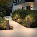 SLAWA 23.6In Pathway Lights Bronze E26 Outdoor Waterproof Post Lights Outside Housing Landscape Path Lighting Exterior Sideway Porch Lighting Patio Lawn Bollard Lamp Exterior Floor Lamp with Warm Bulb