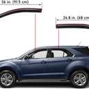 Lightronic Extra Durable Clip-on in-Channel Auto Vent Window Visor, Fits 2010-2017 Chevrolet Equinox, UV Protection Rain Guard, Original Wind Deflector, No-Drill Easy Install, Dark Smoke, 4-Pcs