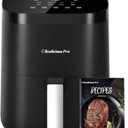 Air Fryer, Beelicious 8-in-1 Smart Compact 4QT Air Fryers, Shake Reminder, 450F Digital Airfryer with Flavor-Lock Tech, Tempered Glass Display, Dishwasher-Safe & Nonstick, Fit for 1-3 People, Black