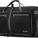 Gonex 40L 60L 80L 100L 150L Large Foldable Travel Duffle Bag with Shoes Compartment, Packable Lightweight Water Repellent Duffel Bag for Camping Gym Weekender Bag (Black)