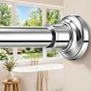 Silver Long Curtain Rod Tension Shower Curtain Rods 30 to 120 inch Adjustable Heavy Duty Rods for Bathroom Windows Outdoor Spliced Telescopic Design No Drill No Slip Stainless Steel
