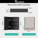 TokeShimi 14 x 18 in Black Medicine Cabinet Mirror, Adjustable Shelves