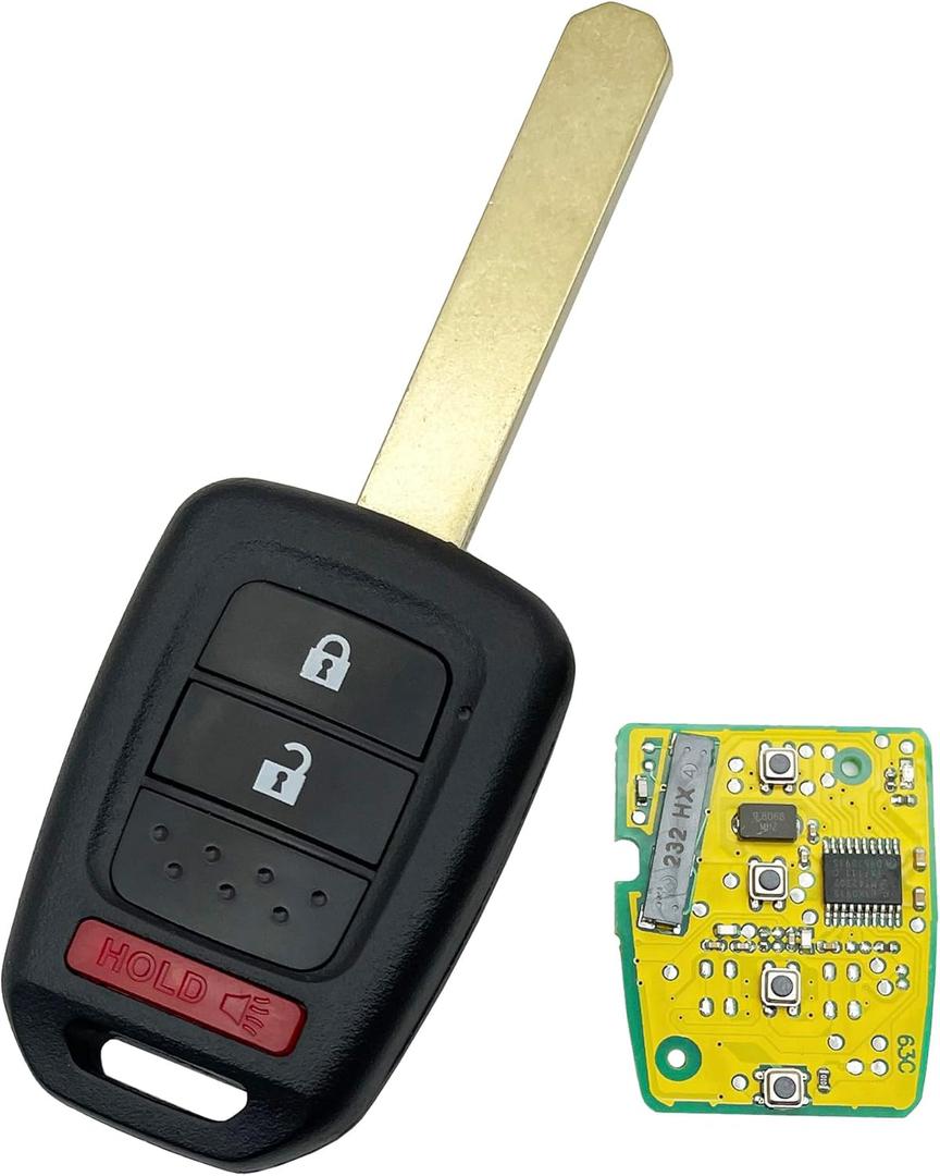 3 Buttons Keyless Entry Remote Car Key Fob Fit for Honda Fit 2015 2016 2017 2018 2019 2020/Crosstour 2013-2015/CR-V 2014-2016 MLBHLIK6-1T 35118-T2A-A20 (1)