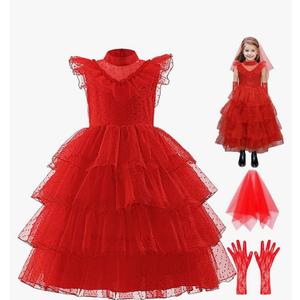 Girls Halloween Costumes Ghost Red Bride Dress Up Cosplay Costume Pageant Dress Party Cosplay 170