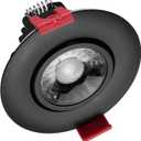 NICOR Lighting 3 inch LED Gimbal Recessed Downlight in Black, 4000K (DGD311204KRDBK)