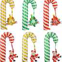 6Pcs Christmas Candy Cane Foil Balloons, Gold Green and Red Christmas Party Decorations, Holiday Celebration Supplies, Suitable for Home, Office, and Children's Christma Parties