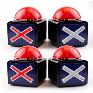 BEAN LIEVE 4Pack Game Buzzer - Quiz Trivia Lights Sound, Red Game Buzzer for Adults