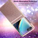 2 x NINKI for Motorola Razr 2024 Case with Screen Protector [Not for Moto Razr Plus 2024], Glitter Leather Case for Motorola Razr 50 Case,Luxury Flip Phone Case for Motorola Razr 2024 Case 5G - Rose Gold