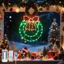 Leisure world 2 Pack Christmas Wreath Shaped LED Window Silhouette Lights, Battery/USB Operated with Remote & Timer, 8 Modes for Indoor Outdoor Holiday Xmas Party Decor