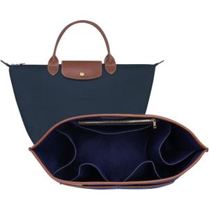 ZTUJO Premium Felt LongChamp Organizer Insert, Compatible with Longchamp Le Pliage Energy, Shoulder Bag, Top Handle, Xtra (Navy Blue, Small)