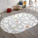 STARUIA Road Traffic Kids Rug Children Playing with Cars Playmat 3x5 Ft, Washable Play Carpet for Kids Playroom, Non-Slip Have Fun Safe Baby Nursery Rug for Toddler Boy's Bedroom Game Room Grey