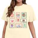 Book Shirt for Women Reading Teacher Shirts Book Lover Tshirt Cute Bookworm Teacher Short Sleeve Tops (M)