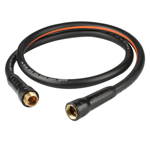 Hybrid Lead In Garden Hose 5/8 IN. x 6 FT, Heavy Duty, Lightweight, Flexible with Rotatable Grip Handle and Solid Brass Fittings, Gray+Orange