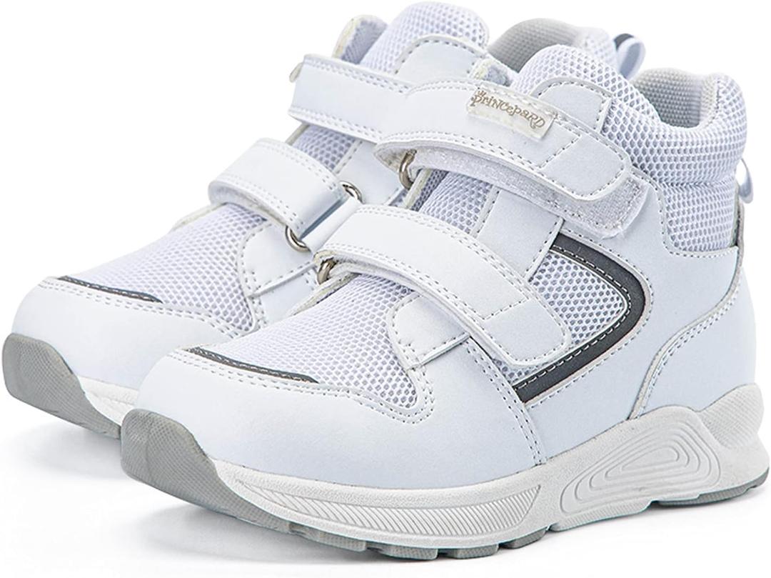 Toddlers Orthopedic ShoesKids High-top Corrective Sneakers for Boys and Girls with Arch and Ankle Support, Non-Slip Soles (White)