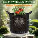 5 Pack 7 Gallon Self-Watering Grow Bags, Thick Nonwoven Fabric Pots with Support Rings and Reinforced Handles, Self-Watering Planter with Bottom Reservoir for Tomatoes Peppers Potatoes and Vegetables