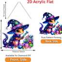 SUMELAY Diamond Art Hanging Kit for Adults, 5D Acrylic Diamond Painting Window Pendant, Diamond Ornament for Garden Home Office Decor Crafts Gift(Halloween-T005)