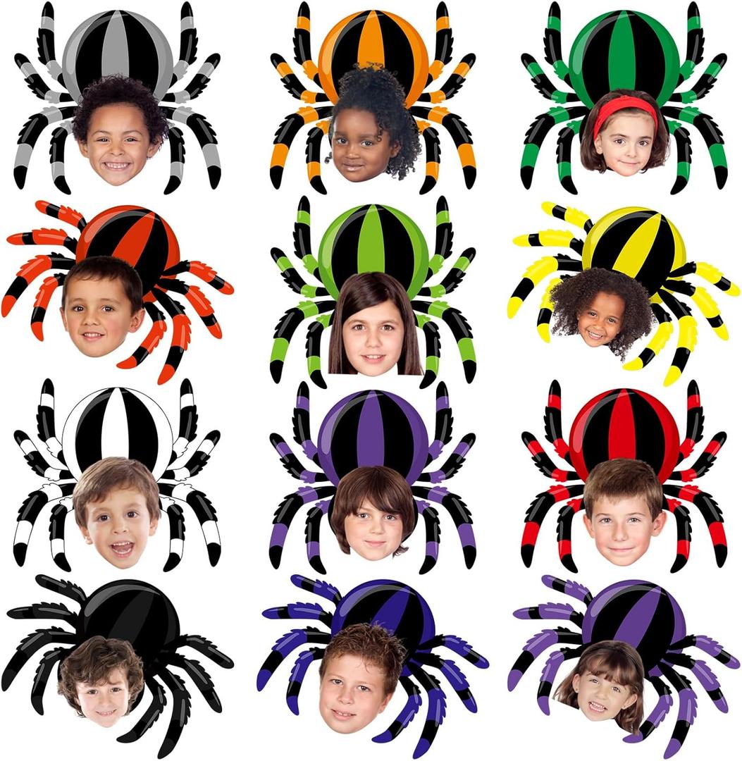 Kosiz 60 Pcs Spider Decorations for Classroom Spider Paper Cutouts Halloween Bulletin Board Decor Paper Cut Decoration for Classroom Office Halloween Party Wall Decor, 12 Styles