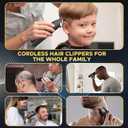 Cordless Hair Clippers for Men Beard Trimmers Kit with LED Display Rechargeable Haircut Grooming Shaver Gift for Men Women Barber Kids (Black)
