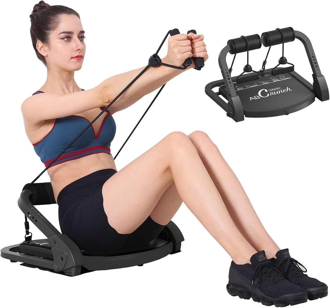 MBB Ab Crunch Machine,Exercise Equipment for Home Gym Equipment for Strength Training with Resistance Bands, Abs and Total Body Workout,Sole Brand and Patent Owner(Black)