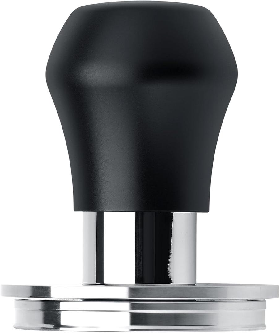 Normcore 58.5mm Coffee Tamper V4.1 Mini, Spring-Loaded with Click Feedback, Self-Leveling Stainless Steel Flat Baffle, Compatible with 58mm Espresso Machines Portafilter, Black
