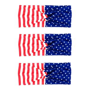 Leprato 3 Pack American Flag Headband Independence Day Bandanas 4th of July Red White and Blue Patriotic Hair band Hair Accessory for Women Girls