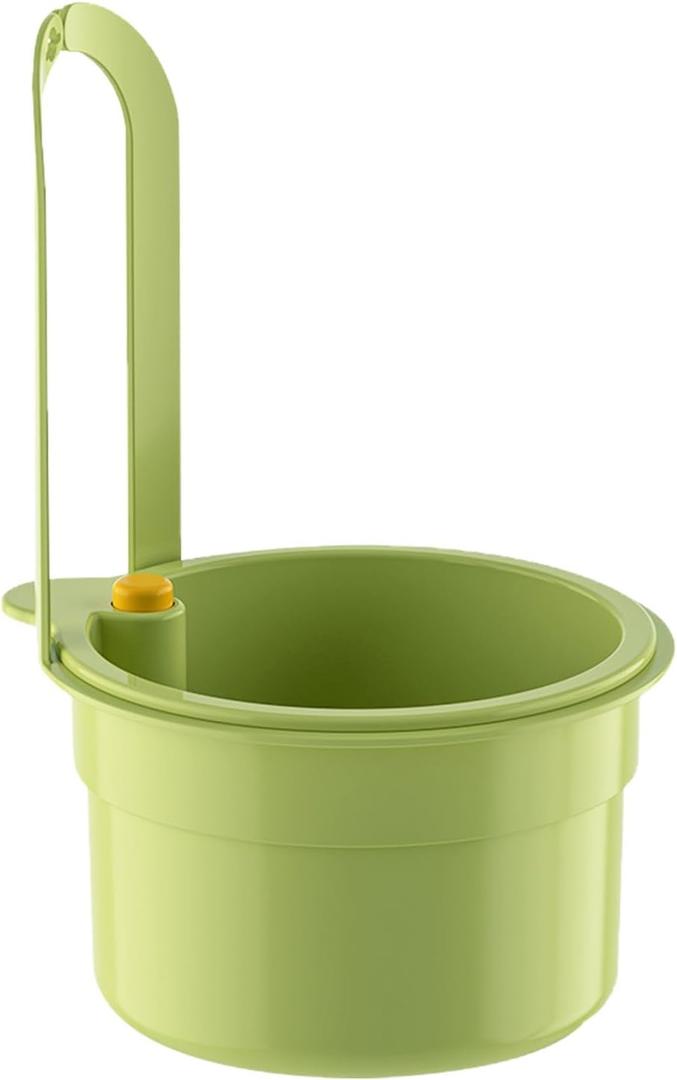 Hanging Food Waste Catcher for Sink, Sink Strainer Basket with Press Dumping, Self-Cleaning Design Food Strainer for Sink, Faucet-Mounted Trash Catcher for Kitchen (Green)