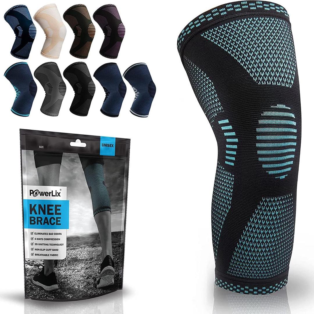 POWERLIX Leg Sleeve - Best Knee Brace for Leg Pain for Men & Women Knee Support for Running, Basketball, Volleyball, Weightlifting, Gym, Workout, Sports 