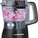 Hamilton Beach Stack & Snap 4-Cup Mini Food Processor & Vegetable Chopper, 250 Watts, for Slicing, Shredding, and Puree, Black (70510)