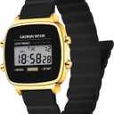Waterproof Women's Digital Sports Watches with Alarm Calendar Stopwatch Chronograph Classic Square Case