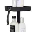 Bath Bliss 4 Tier Aluminum Tension Corner Shower Organizer Caddy in Matte Black, Expands 4 to 8.4 feet