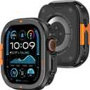 Amizee Metal Case Compatible with Apple Watch Ultra 3/2/1 49mm Case with Back Cover, Rugged Protective Bumper Cover for iWatch 49mm, Black