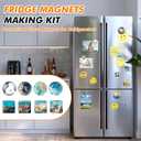 Aertiavty 200 Pcs Fridge Magnets Making Kit, 2 Inch Glass Magnets for Refrigerator, Locker, Whiteboard, Office, Kitchen, Decorative Magnet (100 Round Magnet+100 Glass+Clear Adhesive Dots)