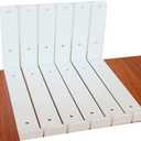 6 Pack - 9.25" L x 6" H x 1.5" W J Lip Shelf Brackets Rustic Farmhouse Iron Wall Floating Shelf Bracket Metal Shelf Bracket Industrial Shelf Supports with Screws White