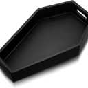Chunful Wood Coffin Tray Halloween Black Charcuterie Board Coffin Serving Trays Wooden Coffin Spooky Gothic Home Table Decor(13.3 Inch)
