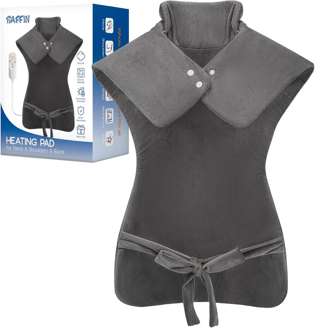 Heating Pad for Pain Relief, Moist Dry Heat Options (Charcoal)