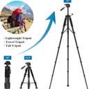 VICTIV 74 Camera Tripod, Tripod for Camera and Phone, Aluminum Professional Tripod Stand for Canon Nikon with Carry Bag and Phone Holder, Compatible with DSLR, iPhone, Spotting Scopes, Max Load 9.5Lb
