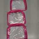 PACKISM Clear Makeup Bags - 3 Pack TSA Approved Clear Travel Bags for Toiletries, Carry on Toiletry Bag TSA Approved Toiletry Bag, Matte Rose Red
